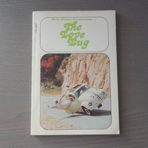 Vintage Walt Disney Productions' The Love Bug Paperback Book Based on the Film Starring Herbie!, Please See Pics of Damage/School Stamp