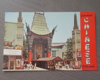 Vintage Grauman's Chinese Theatre Postcard, Vintage Hollywood Postcard, Unsent