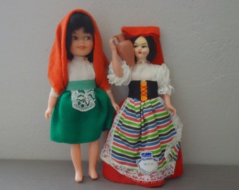 Set of Two Vintage Dolls For Repair or Parts, Please Read Listing and View Pics as Both Are Missing Parts, Sicilian Doll and Hong Kong Doll