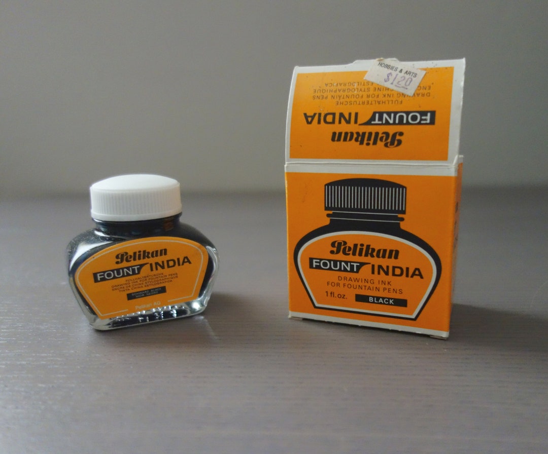 Vintage Pelikan Fount India Ink: Black Drawing Ink, Original Box - Etsy