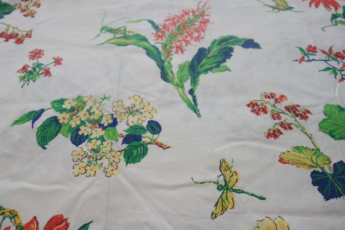 Vintage Schumacher Fabric By the Yard Polished Cotton Mayfly Etsy