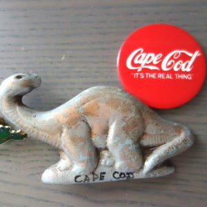 Vintage Cape Cod & Massachusetts Pin Set: Brontosaurus, State-Shaped, Coca-Cola