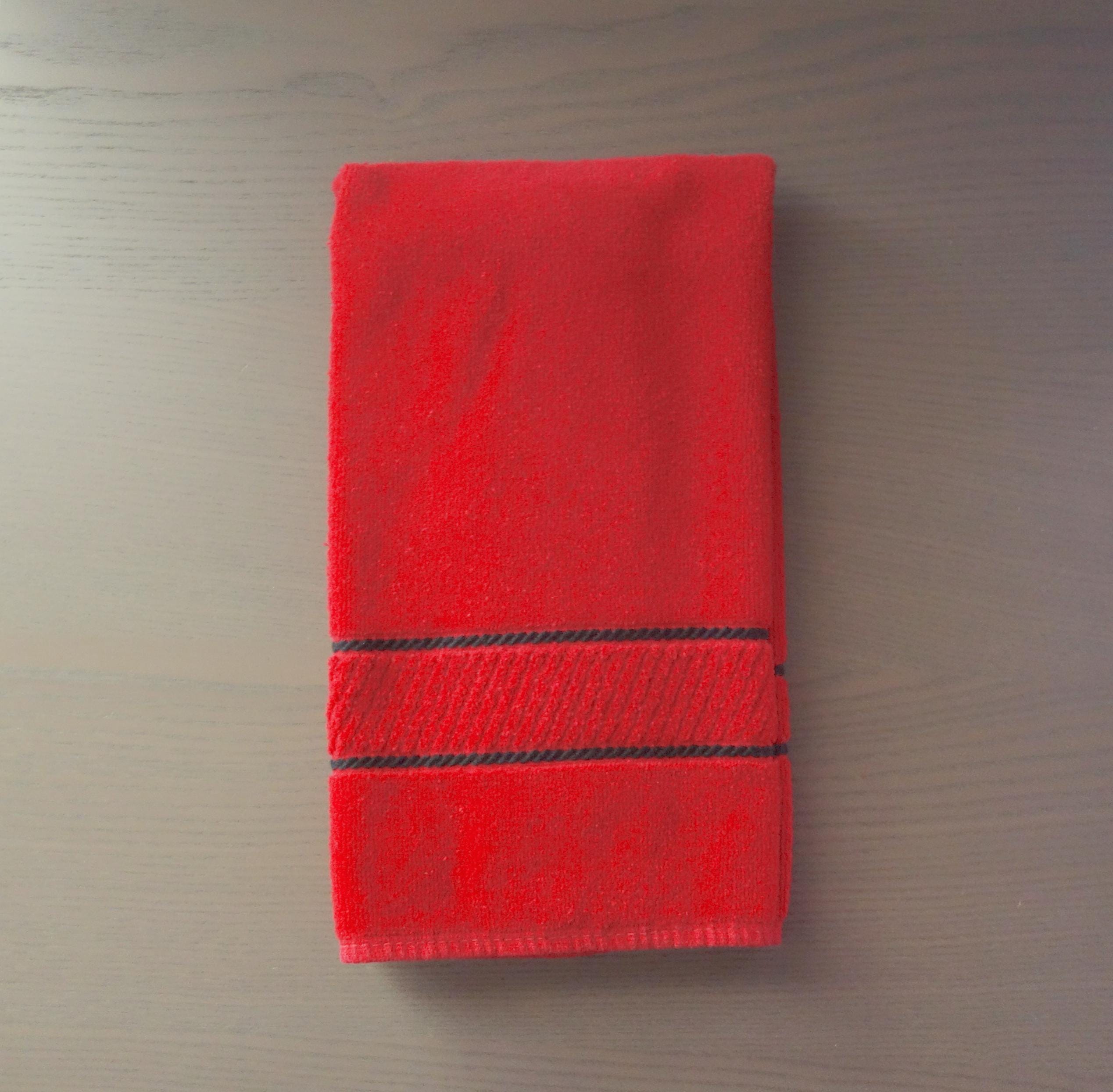 Vintage Red Terrycloth Hand Towel: Black Trim St. Mary's - Etsy