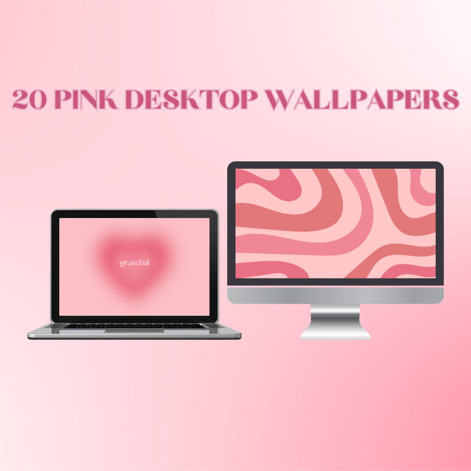 Pink Aesthetic Desktop Wallpaper Pack (20 Files, 16:9) (digital