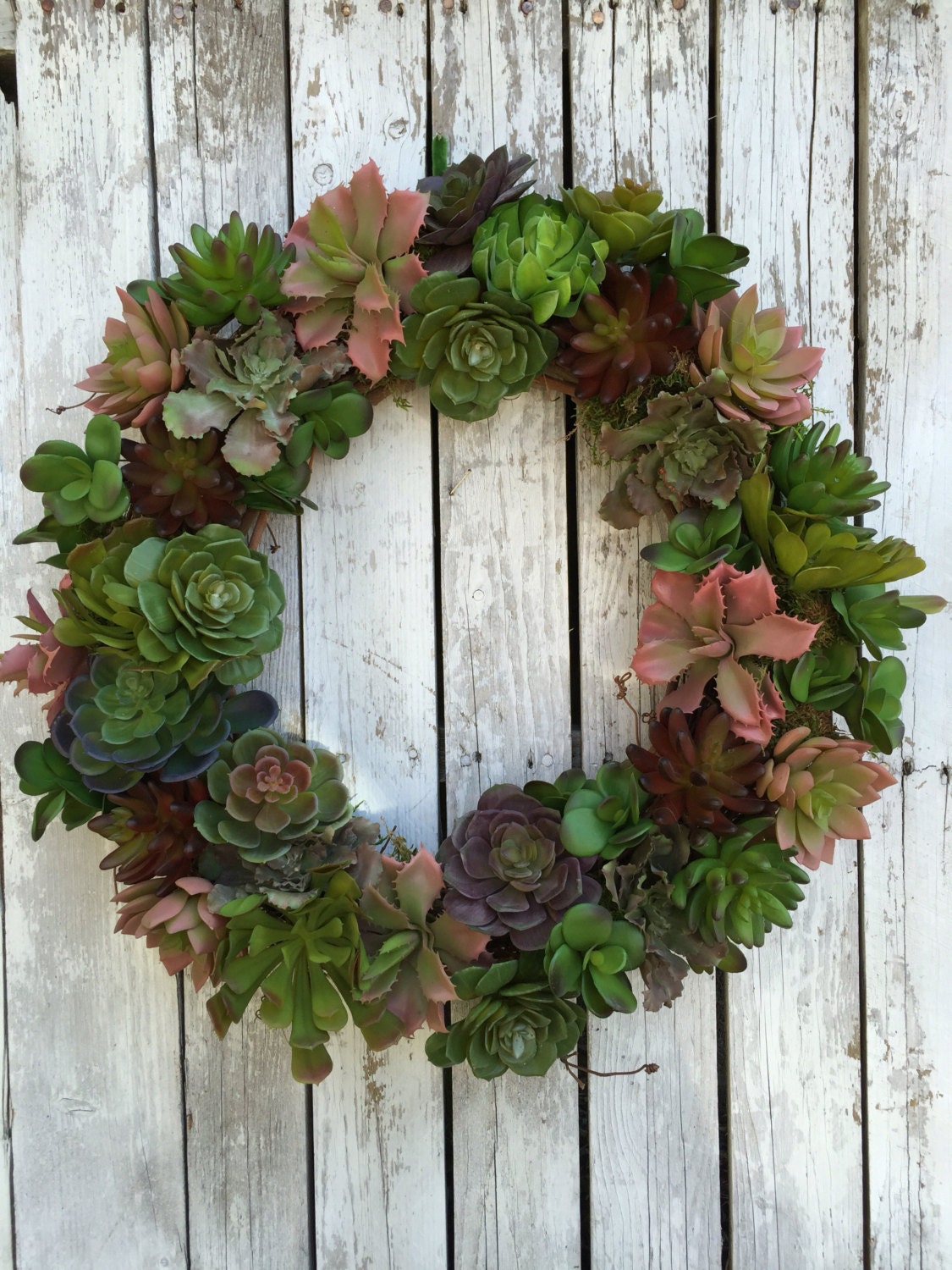 Succulent Wreath Living Wreath Artificial Succulent Wreath Etsy