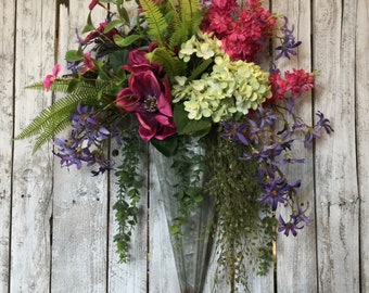 Bunte Blumen Wand Tasche, Frühling Wohnkultur Blumenkranz Alternative, Alltagsblumen für Tür