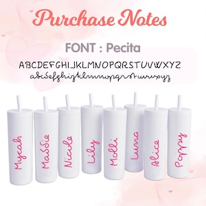 Custom Name Tumbler with Straw and Lid – White Water Bottle Skinny Cup, Pink Love Vacation Cup, bridesmaid wedding gifts, bachelorette gifts image 2