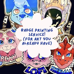 Servizio di stampa badge - badge olografico furry convention con identificazione laminato