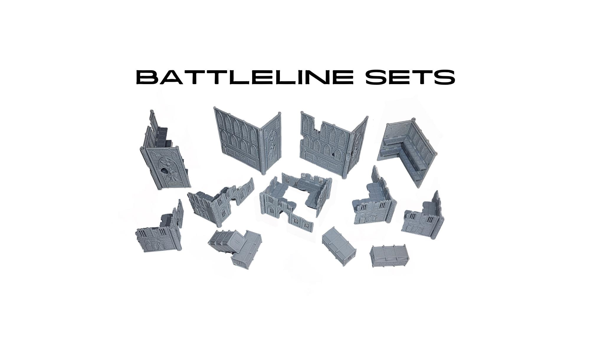 Foldable Terrain Set, High Quality, Magnetic, Organized, Portable, Compact. WTC Compliant.  Gothic City Ruins