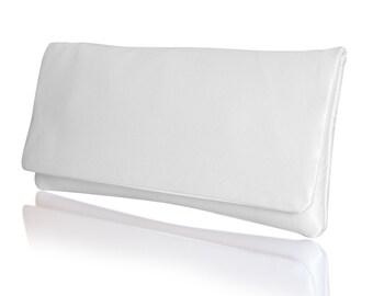 white satin clutch