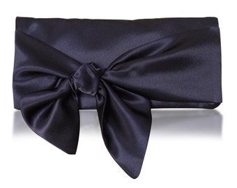 Navy satin HOPE clutch purse, bridesmaids, mother of the bride