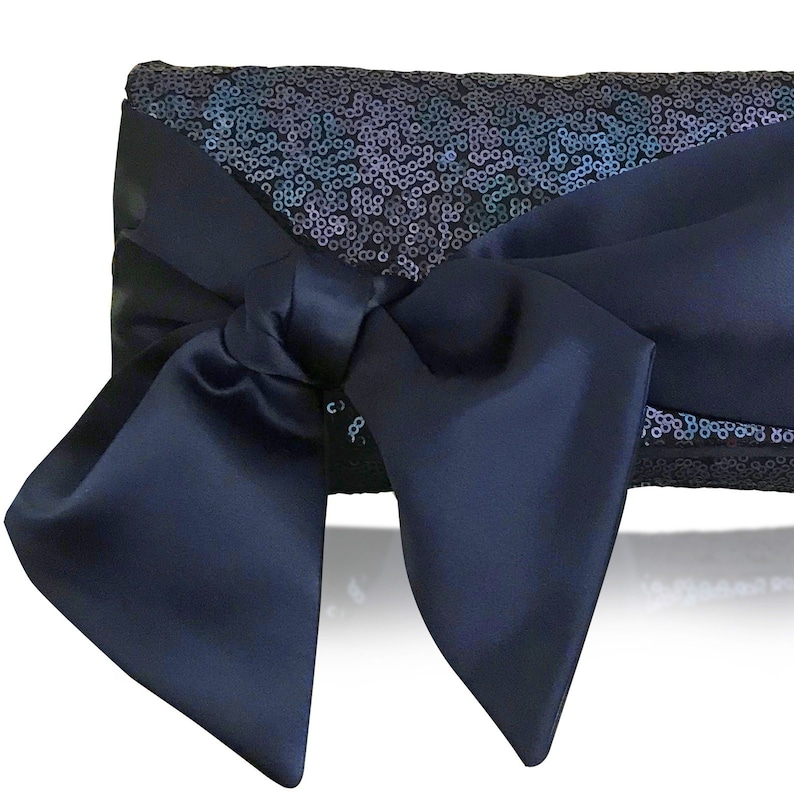 Pochette HOPE à sequins bleu marine ou noir, demoiselles d'honneur, mère de la mariée image 6