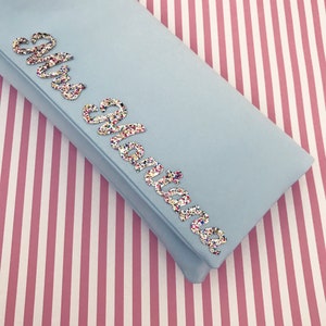 MRS surname wedding day bridal light blue clutch purse image 7