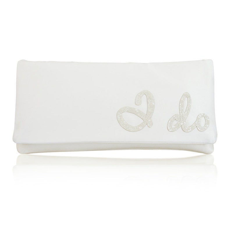 I DO wedding day bridal clutch purse image 1