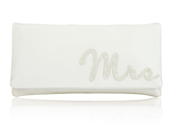 MRS wedding day bridal clutch purse