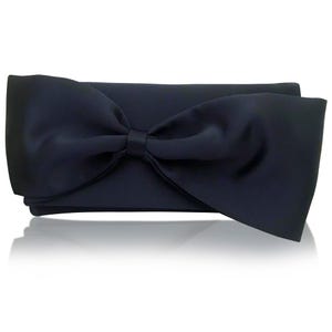 Cartera de mano con lazo de satén azul marino o negro QUINN, Damas de honor, Madre de la novia