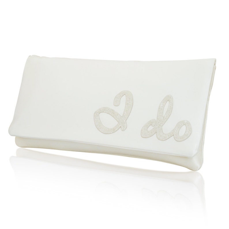 I DO wedding day bridal clutch purse image 2