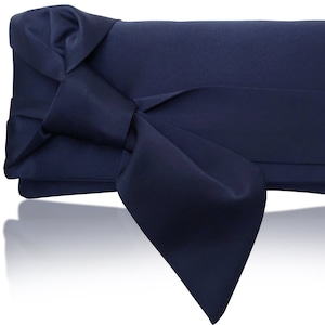 Navy or black satin bow PIPER clutch purse, bridesmaids, mother of the bride image 5