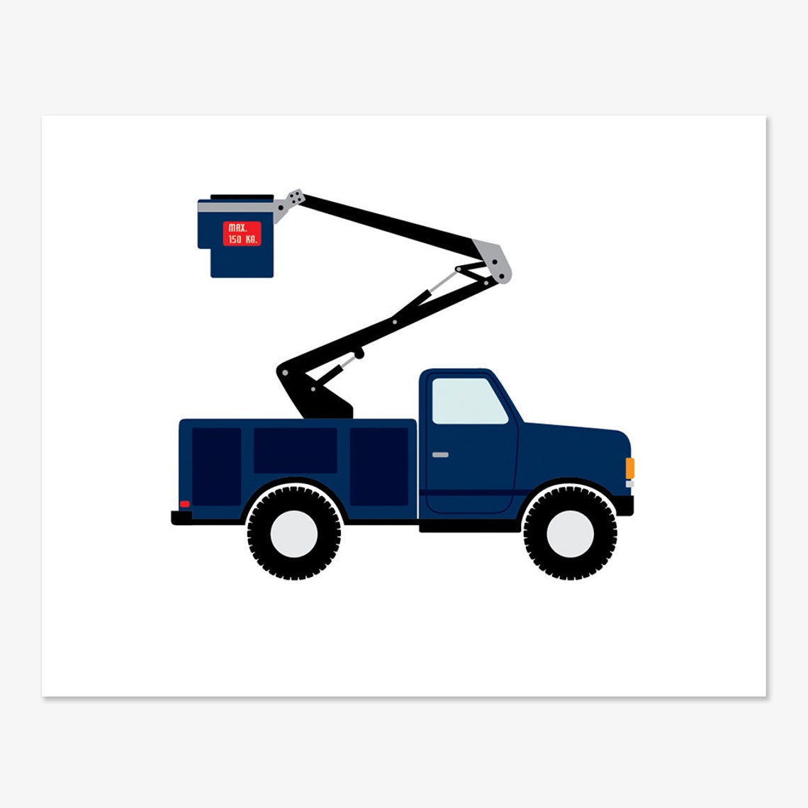 Bucket Truck Print Etsy