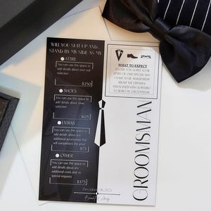 Cartão de informações do padrinho editável | Modelo de proposta do padrinho | Cartão de detalhes da festa de casamento | Você será meu padrinho
