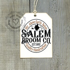 Salem Broom Company Witch Halloween Gift or Scrapbook Tags #1194
