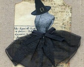 Black Witch Goth Halloween Dress Form Dress Tags 503