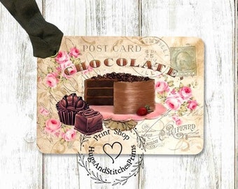 Chocolate Cake Postcard Gift or Scrapbook Tags or Magnet #11