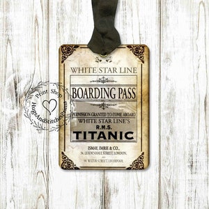 Titanic Ship Boarding Pass Ticket Gift or Scrapbook Tags or Magnet #387
