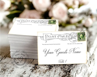 Wedding Place Cards Vintage Postcard Table Place Cards Seating Cards or Tags #122