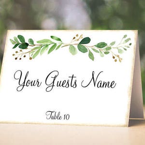 Wedding Place Cards Rustic Eucalyptus Herbs Greenery Swag Tent Style Place Cards or Table Place Cards 399 image 2