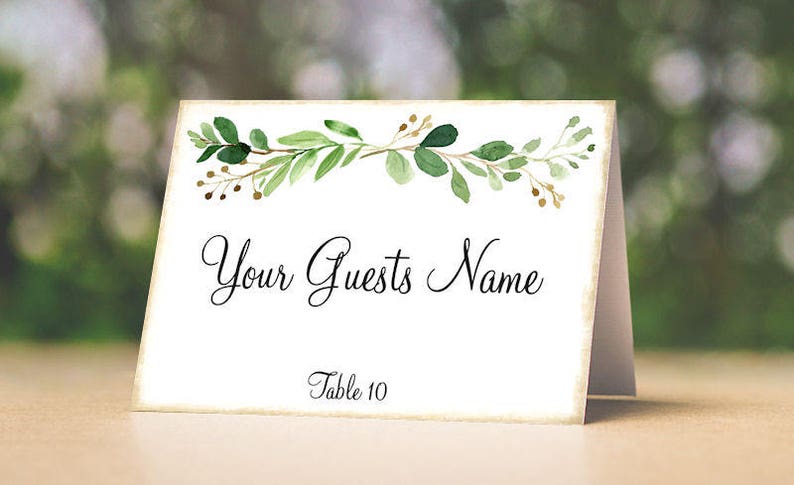 Wedding Place Cards Rustic Eucalyptus Herbs Greenery Swag Tent Style Place Cards or Table Place Cards 399 image 2