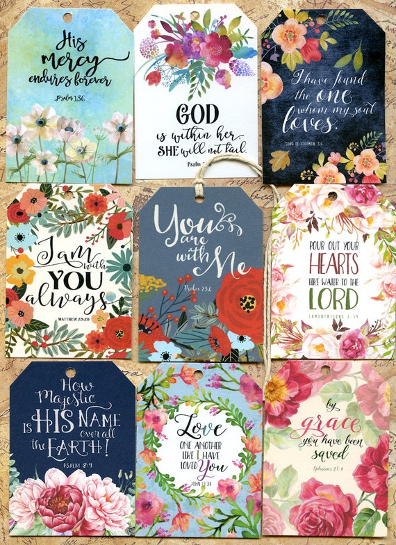 Inspirational Spiritual Christian Bible Verse Quotes Gift or Scrapbook Tags  T 56 -  Canada