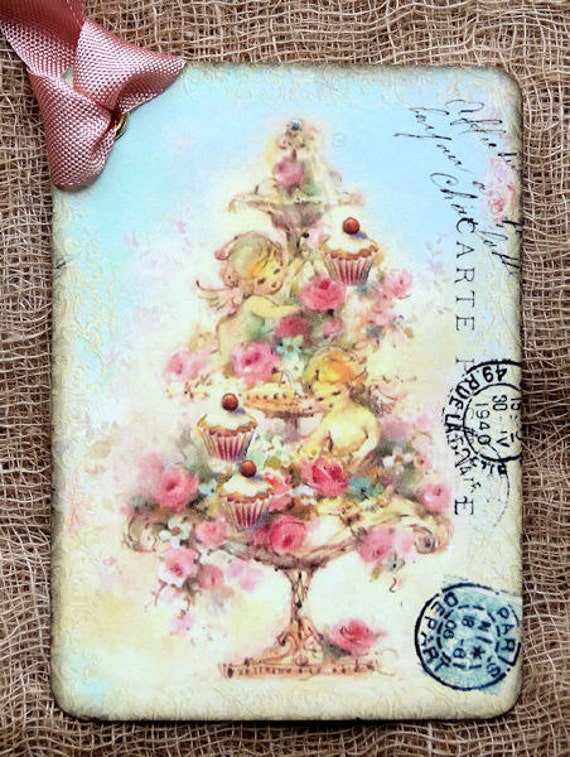 Hang Tags EASTER BUNNY SQUIRREL WITH EGGS IN TREE TAGS or MAGNET #256 Gift Tags