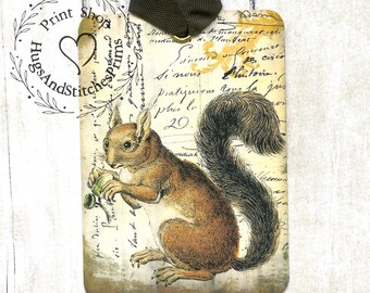 French Style Squirrel Gift or Scrapbook Tags or Magnet #77