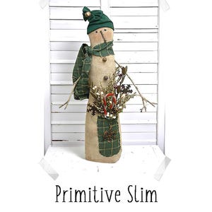 Primitive Slim Snowman Christmas Winter e-Pattern #124