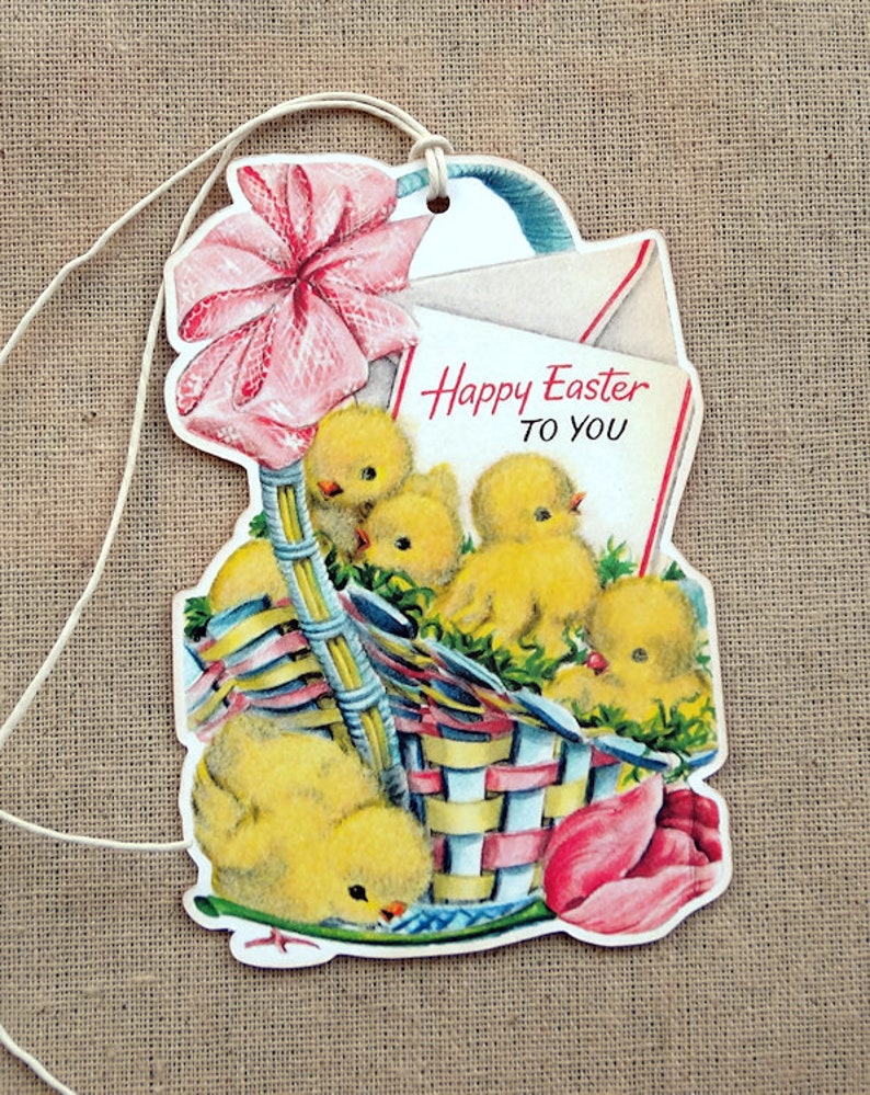 Hang Tags SPRING CHICK FLORAL EASTER TAGS or MAGNET #330 Gift Tags Hang Tags SPRING CHICK FLORAL EASTER TAGS or MAGNET #330 Gift Tags