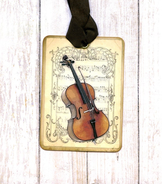 Violin Music Sheet Gift Or Scrapbook Tags Or Magnet 532 Etsy