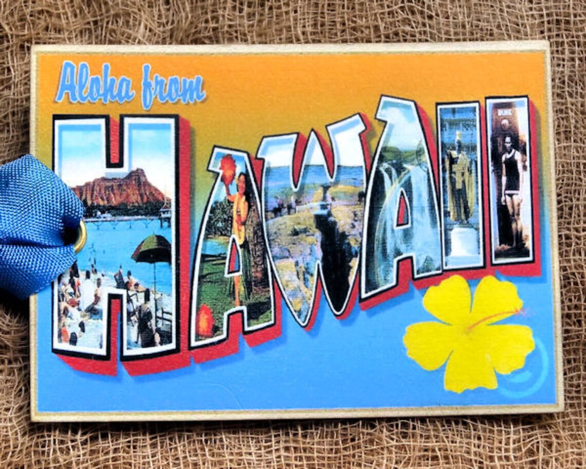 Greetings From Hawaii Large Letter Souvenir Postcard Gift or Etsy