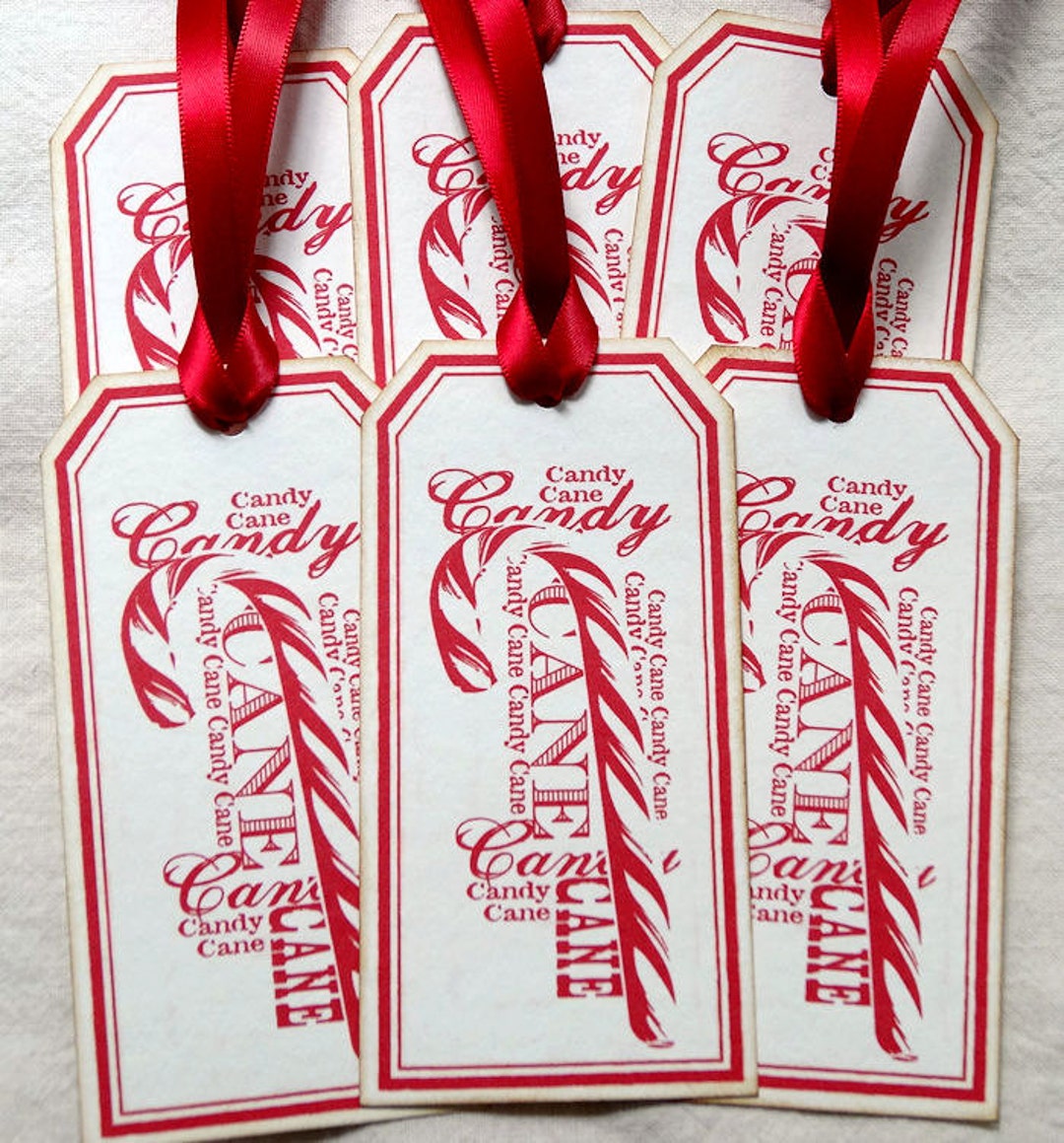 Vintage Style Candy Cane Word Art Christmas Gift or Scrapbook Etsy