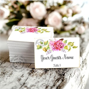 Wedding Place Cards Hydrangea Flower Table Place Cards Seating Cards or Tags #144
