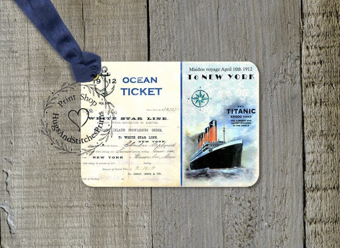 Titanic Ship Ticket Gift or Scrapbook Tags or Magnet #431 - Etsy