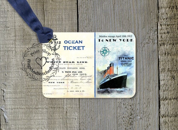 Titanic Ship Ticket Gift or Scrapbook Tags or Magnet #431 - Etsy