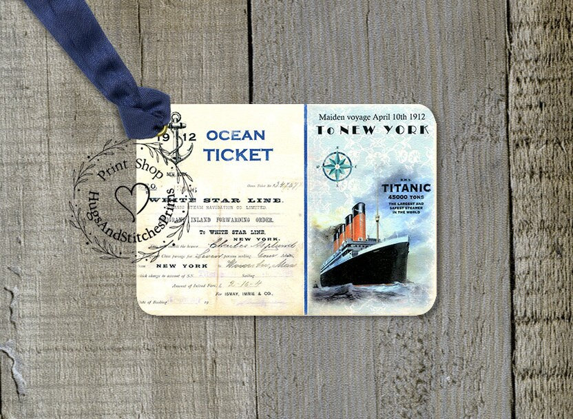 Titanic TITANIC - 100% ORIGINAL “FIRST CLASS LUGGAGE TAGS (STICKERS)”.  original movie prop