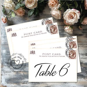 Wedding Table Cards British London Postcard Large Double or Single Sided Table Place Cards or Signs # 529