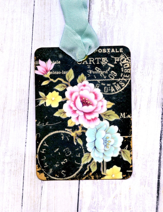 Hang Tags FRENCH OWL POSTCARD TAGS or MAGNET #704 Gift Tags