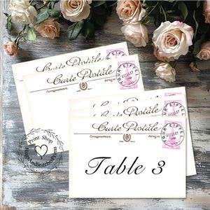Wedding Table Cards Vintage French Postcard Large Double Sided or Single Sided Table Place Cards or Signs #430