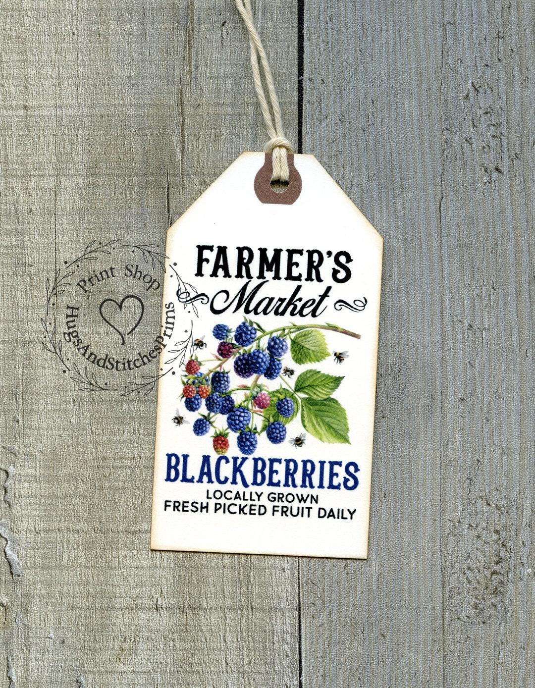 Farmers Market Blackberries Gift or Scrapbook Tags 1288 Etsy
