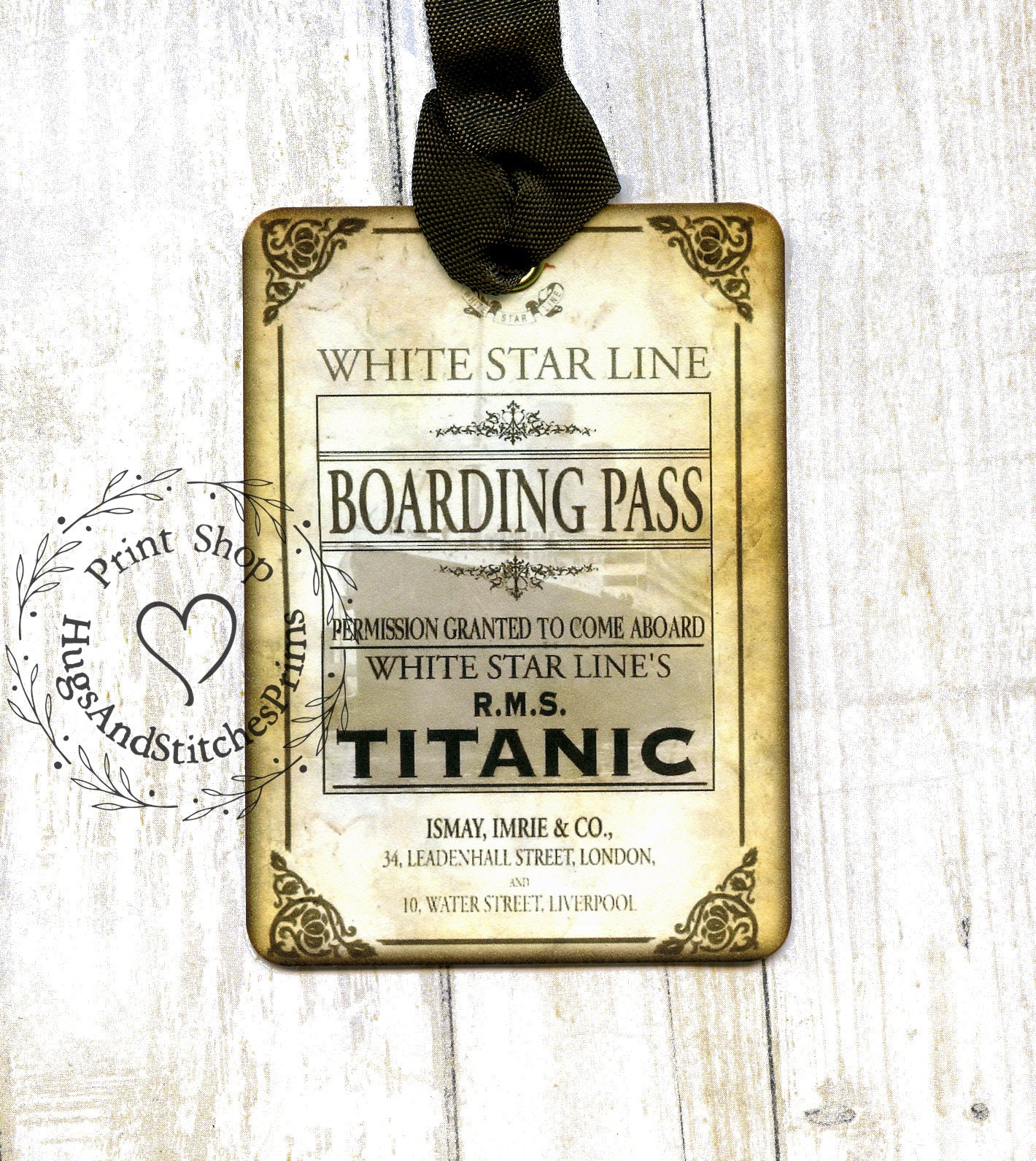RMS TITANIC WHITE STAR LINE STATE ROOM BAGGAGE STICKER 4X4"