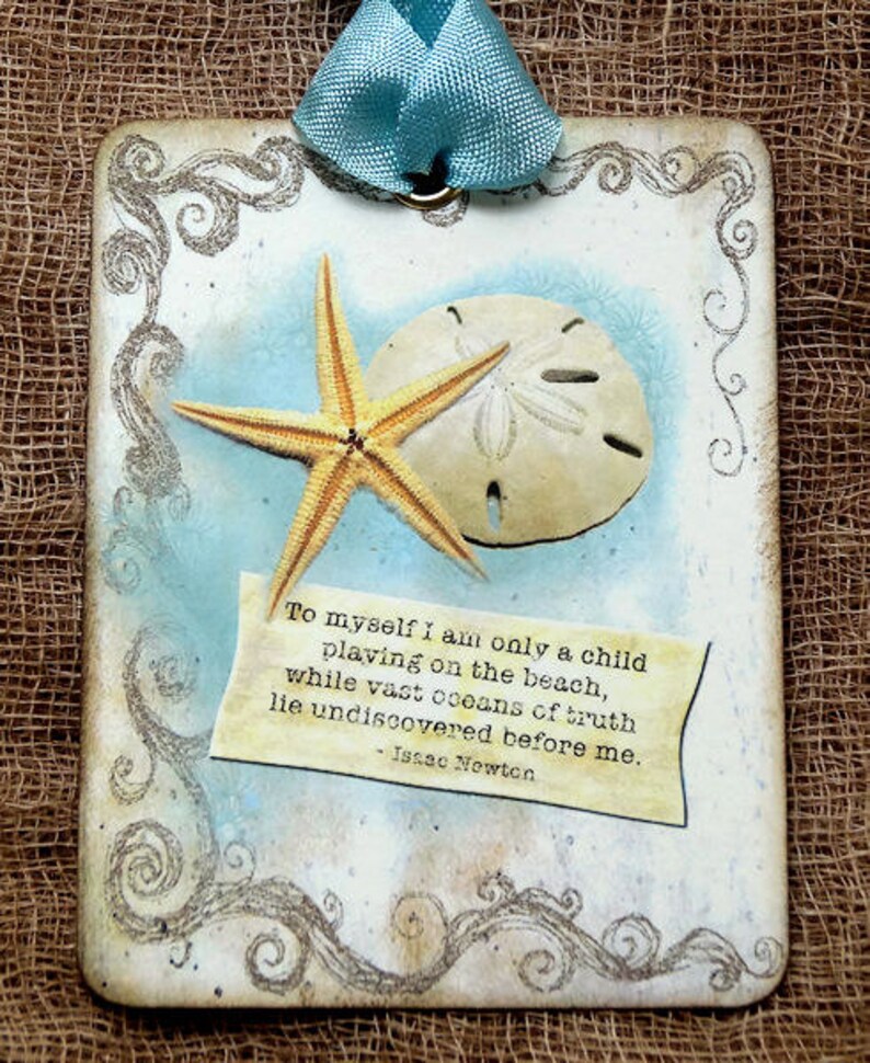 Starfish Sand Dollar Beach Quote Gift or Scrapbook Tags or Etsy
