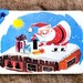 Retro Santa Visits A Camper Trailer Christmas Gift or Scrapbook Tags or Magnet #581